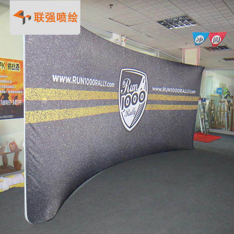 深圳厂家供应直型快易展架子 年会背景签到处热转印铝布秀画面