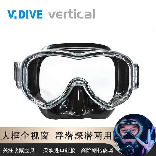 Vdive潜水镜呼吸管套装301大视野水肺深潜面镜 游泳浮潜装备套装