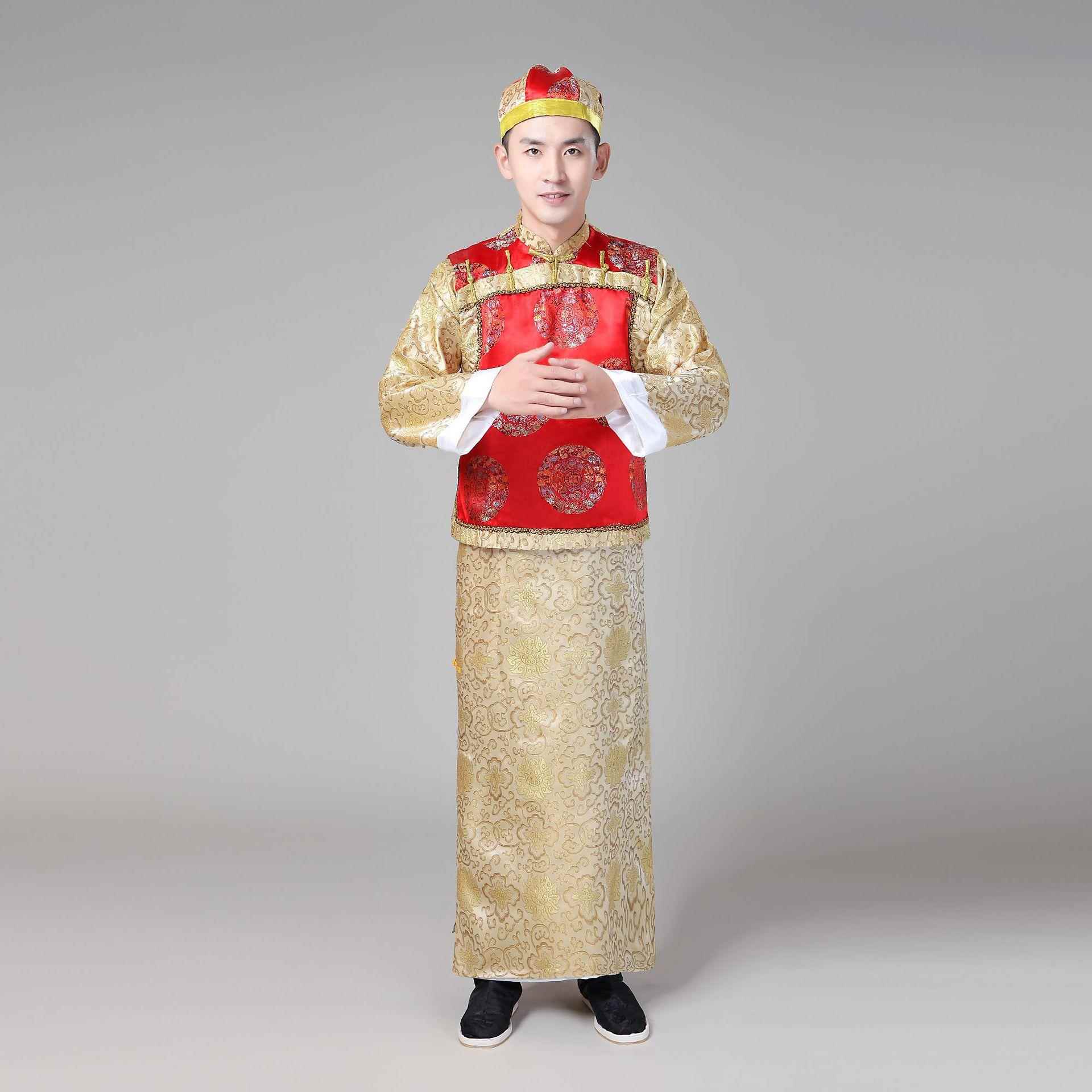 清朝阿哥服装满族古装男成人贝勒爷地主年会运动会舞台演出服