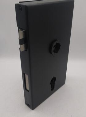 无玻把璃门锁办公室高框隔DGL2断门锁黑色单门双门带手锁缺口执手