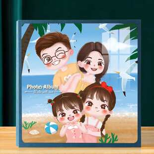 宝宝成长记录册diy大容量家庭粘贴覆膜56寸儿童影集相册本纪念册