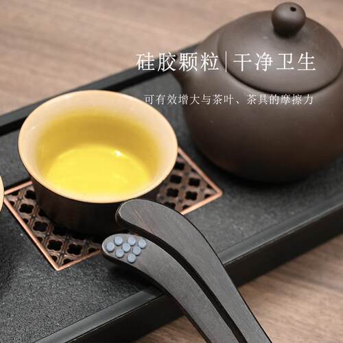 紫光檀茶夹纯钛黑檀杯夹茶镊子防滑高档喝茶泡茶茶杯功夫茶叶夹子
