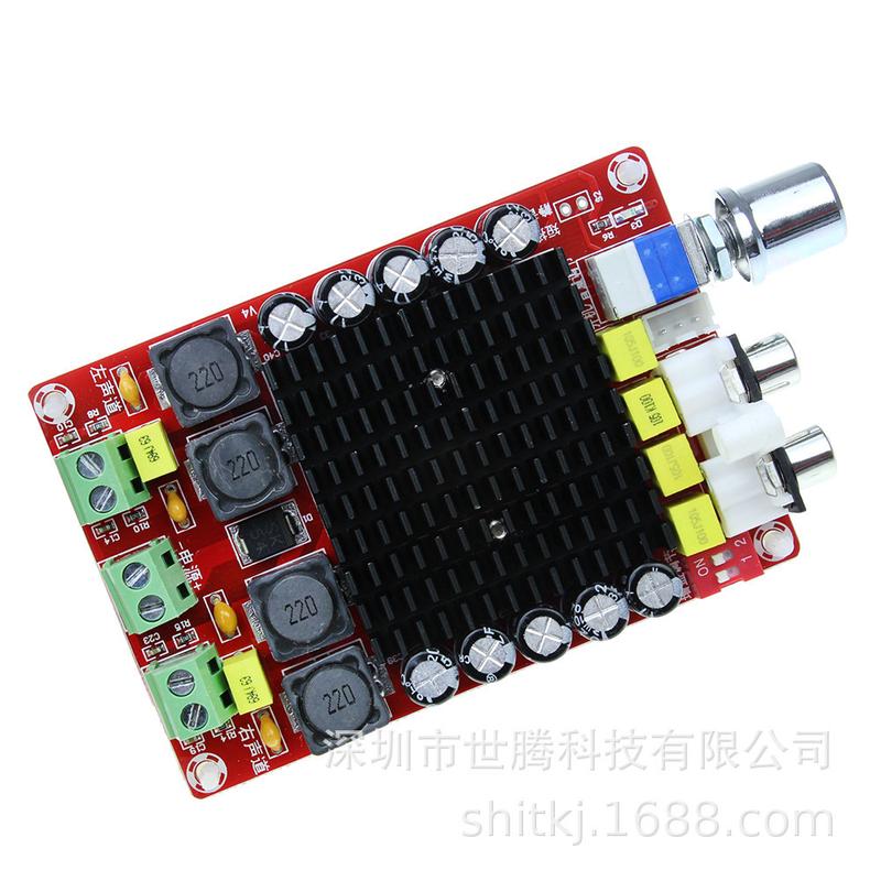 新款XH-M510TDA7498大功率数字功放板直流14-34V汽车功放2*100W