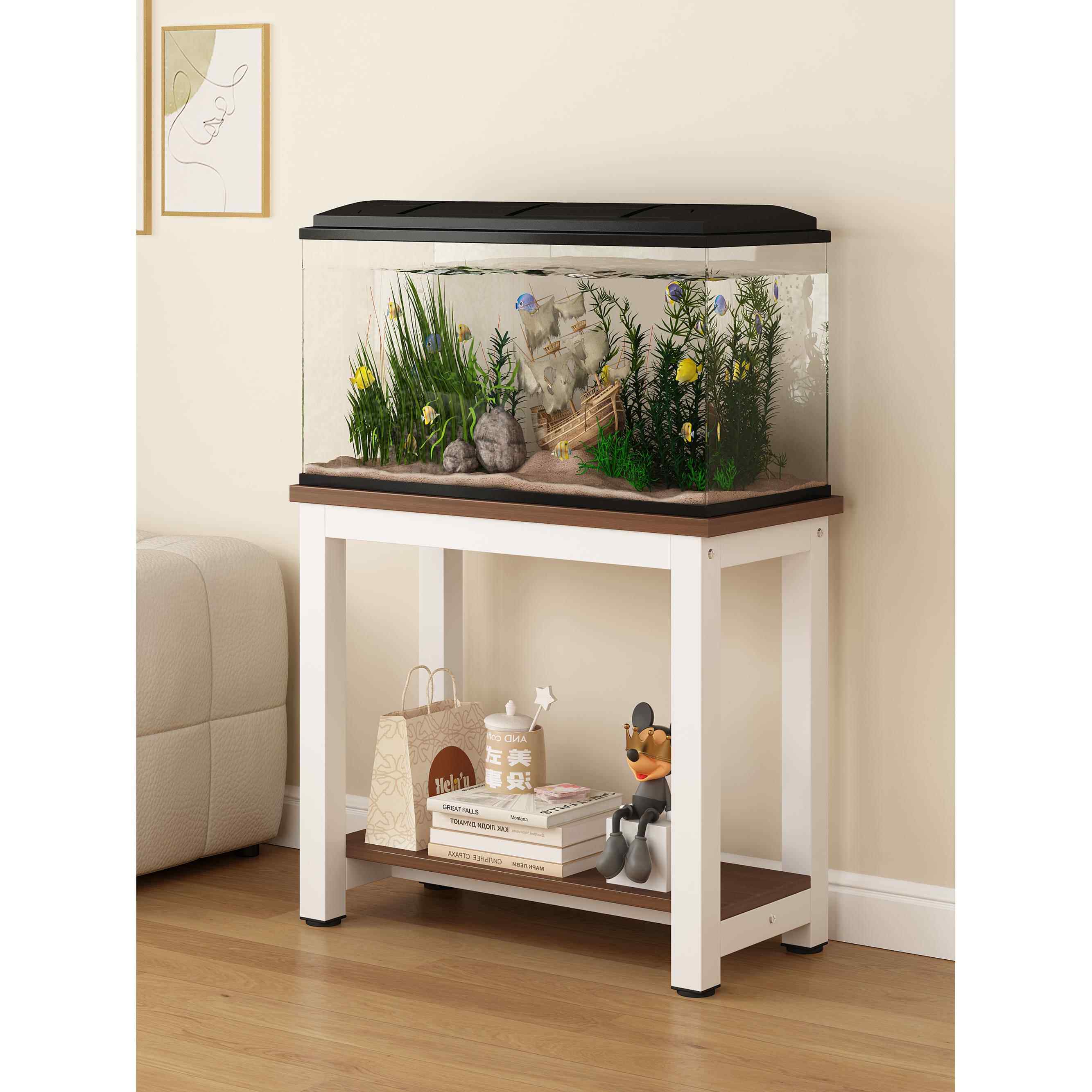 鱼缸架客厅承重鱼缸底座打印机桌简单边桌方桌扫地机器人储物架