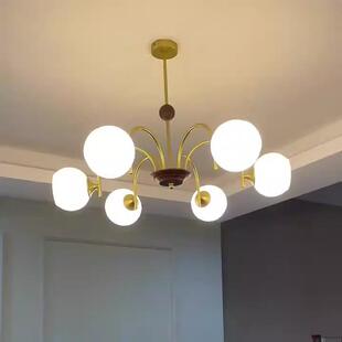 北欧客厅吊灯侘寂风意式 魔豆餐厅灯简约现代中古包豪斯卧室房间灯