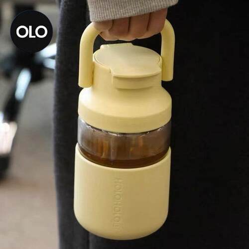holoholo玻璃杯大容量耐高温可携式水杯女新款2024茶水分离泡茶杯