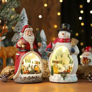 Tree Lights LED Christmas Decor with Resin Musical Rotating