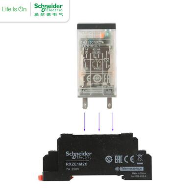 RXM4CB2BD小型继电器中间直流继电器带灯14脚5A电磁DC24VAC220V