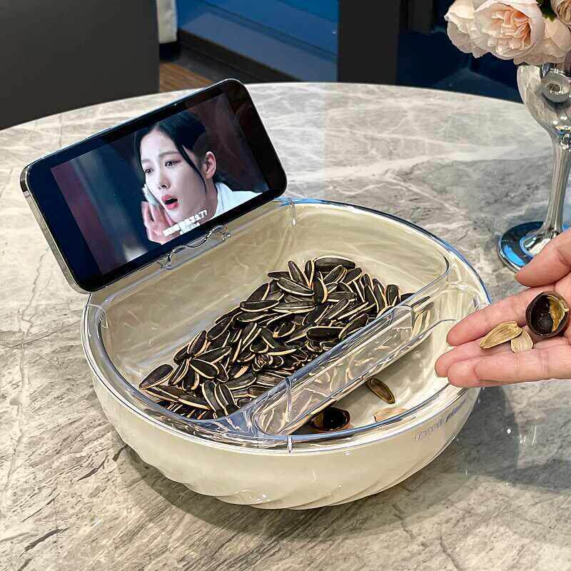 懒人干 干果盘客厅茶几家用沥水双层水果盘零食摆放盘追剧嗑瓜子