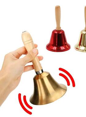Creative Wooden Christmas Hand Bell Jingle Bells Crisp Tone