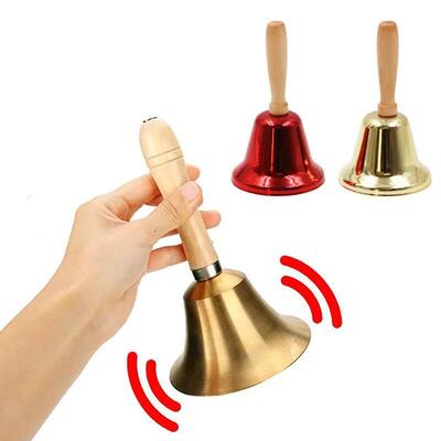 Creative Wooden Christmas Hand Bell Jingle Bells Crisp Tone