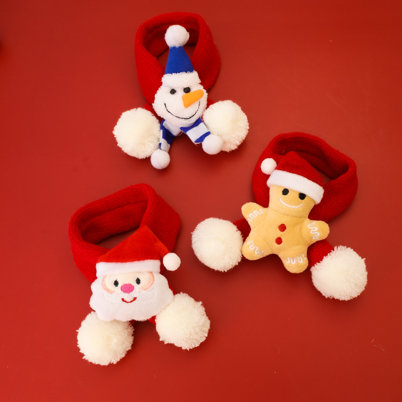 宠物针织圣诞节围巾毛线围脖猫咪狗狗可爱宠物用品秋冬天保暖装饰