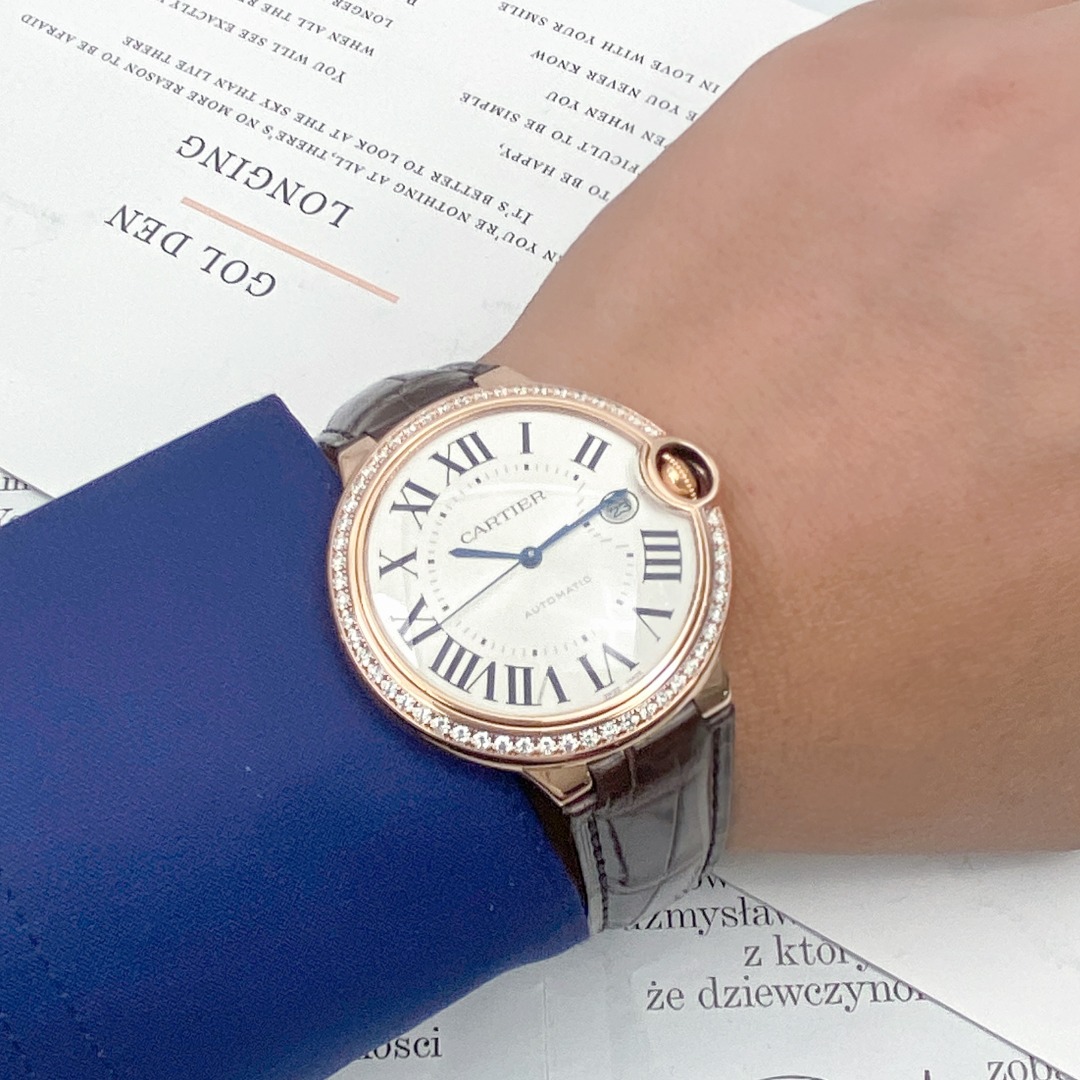 [9.8新]卡地亚蓝气球系列原镶钻自动机械男表手表WJBB0035