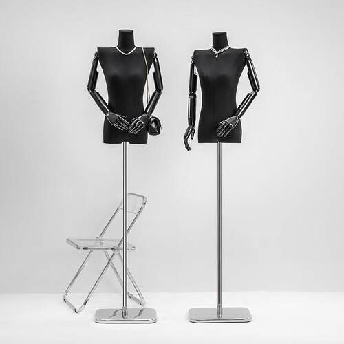 黑色平肩模特道具全半身服装店直角肩扁身平胸橱窗展示架女装专用