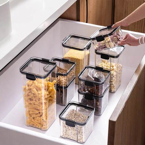 Food-grade Airtight Storage Container, Transparent Square Sn