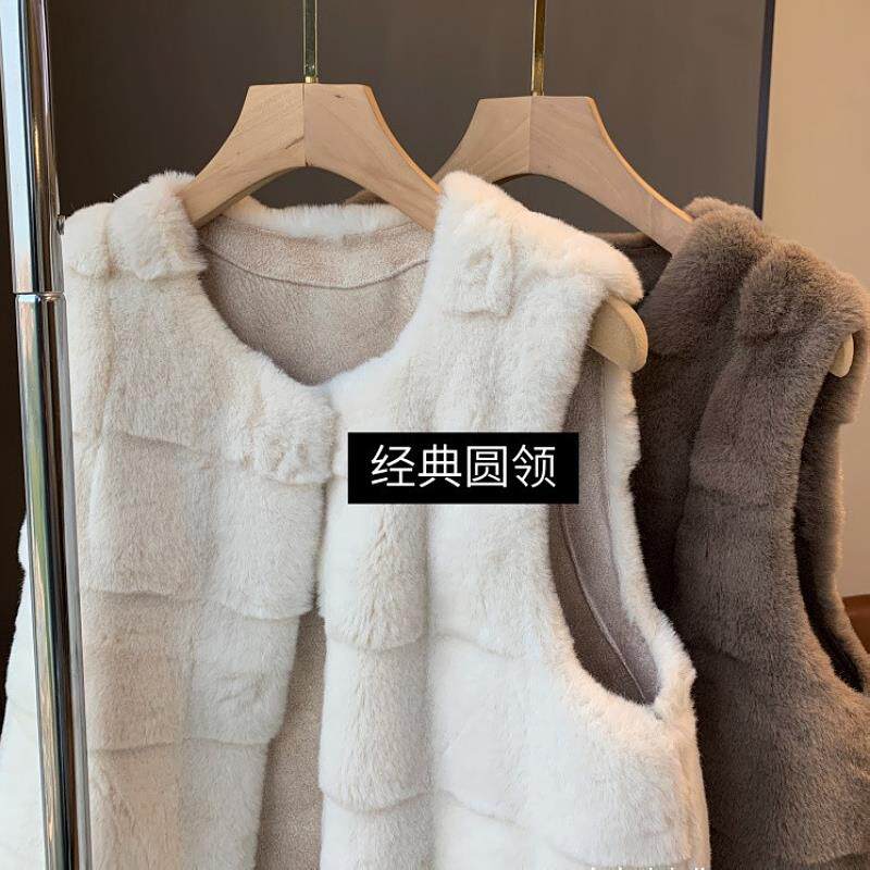 韩国真狐狸毛马甲女秋冬新款名媛显瘦皮草毛毛背心马夹外套上衣潮