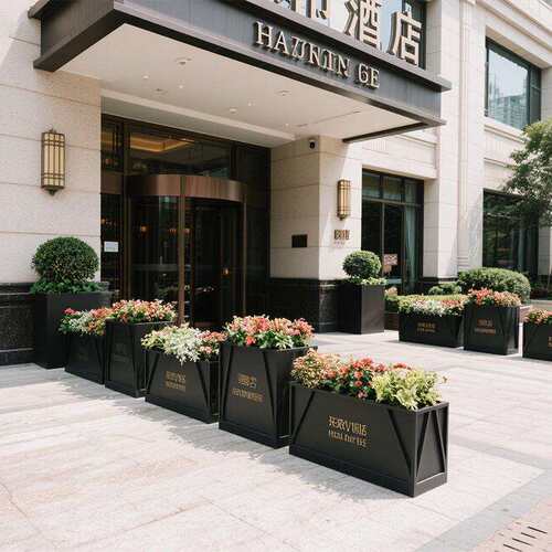 不锈钢户外铁艺花箱组合花坛售楼部商业广场餐厅花槽树箱围栏花钵