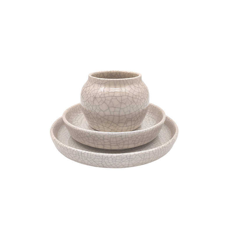 陶瓷干泡台工夫茶道三件套茶具配件杯垫茶洗建水茶渣缸壶承小茶盘