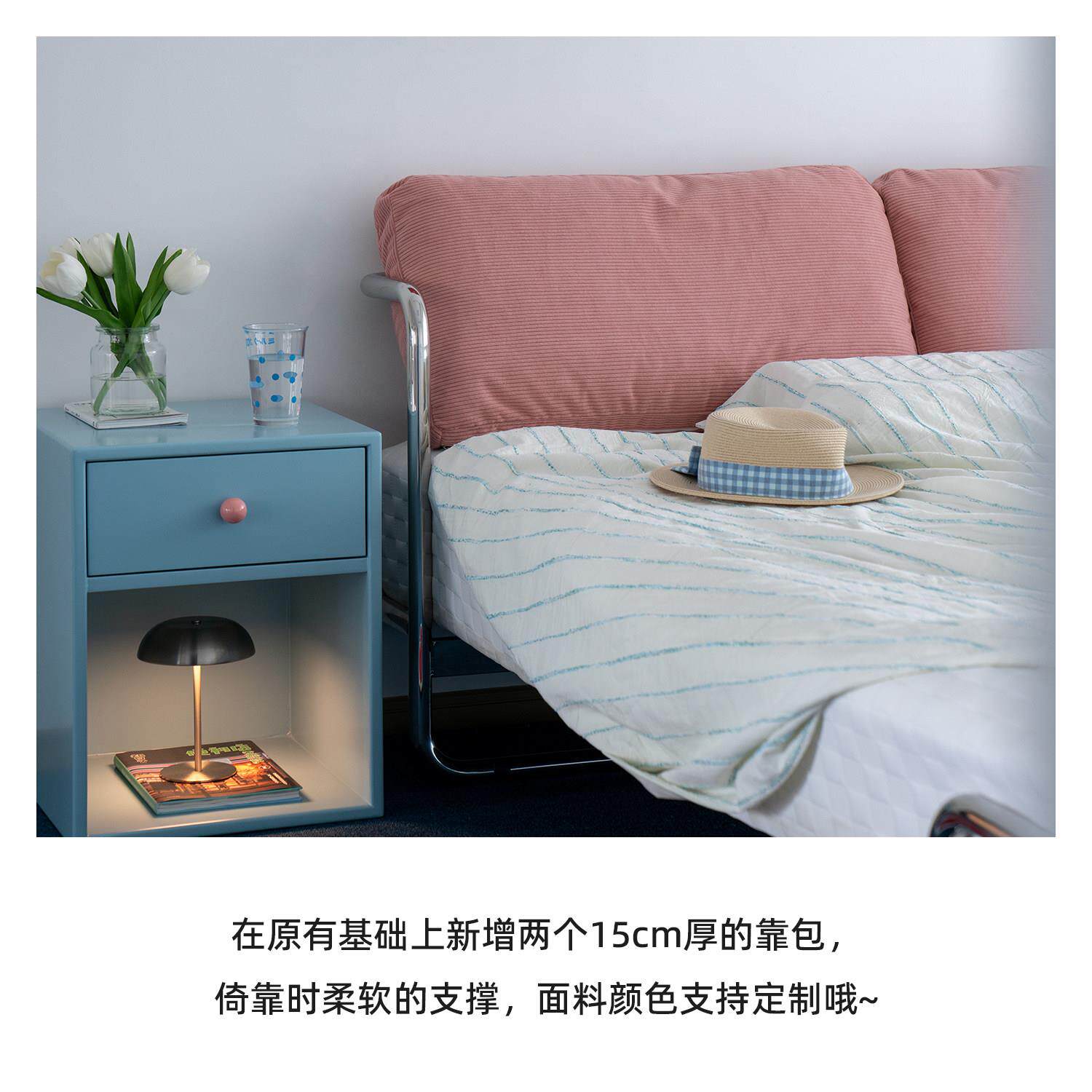 海螺壳出品｜凯里床 现代包豪斯家用主卧小户型不锈钢铁艺双人床