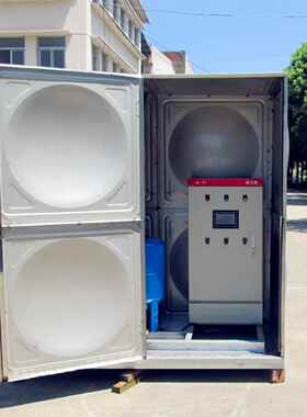 不锈钢全自动厢式供水设备无塔供水厢式露天楼顶一体化泵房无负压