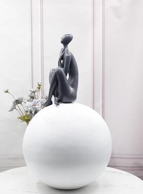 几简约现代样板房角关大型雕塑摆件酒别墅玄客店厅大堂端景台瑜伽