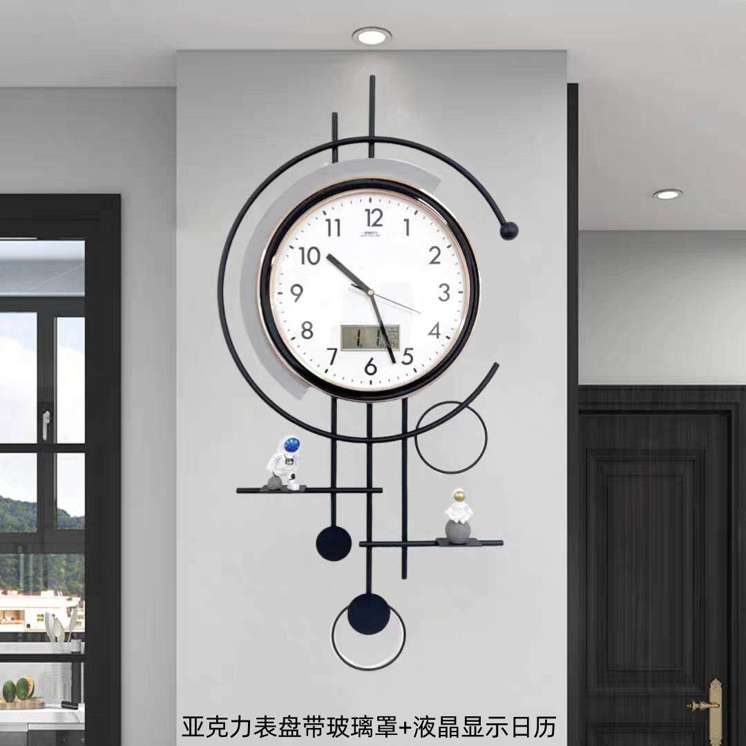 带玻璃罩客厅挂钟简约免打孔创意2025新款网红款家庭钟表家用时钟