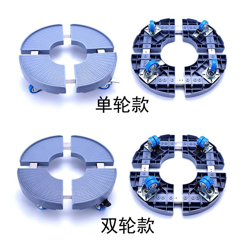 不锈钢管圆形可YIB伸缩花刹盆托架盘底座架带车轮可移向动托万轮