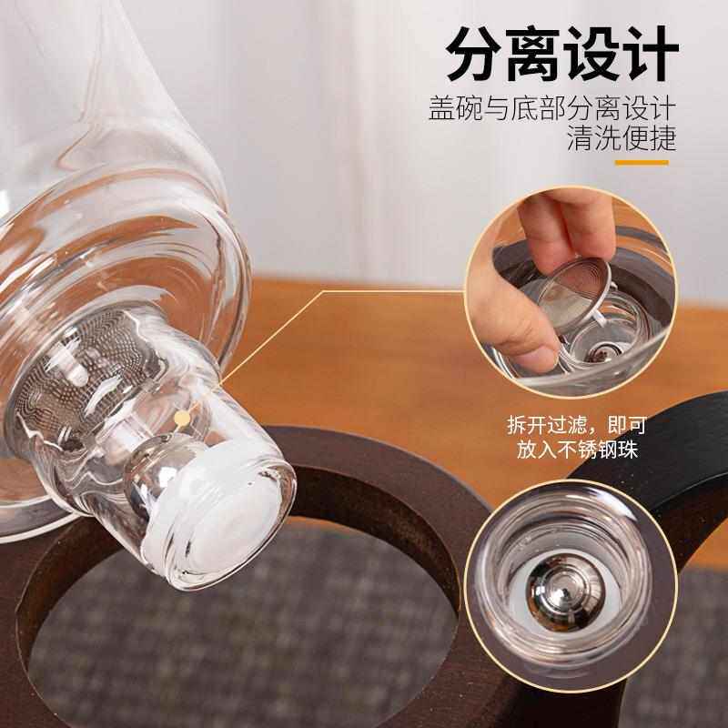 批发磁吸懒人功夫茶具高硼硅玻璃半全自动泡茶壶办公室会客冲茶器,餐饮具,茶壶,淘宝优惠券,粉丝福利购,淘宝优惠卷