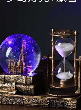 厂家个性房间复古沙漏计时器装饰品创意摆件客厅酒柜水晶球家居电