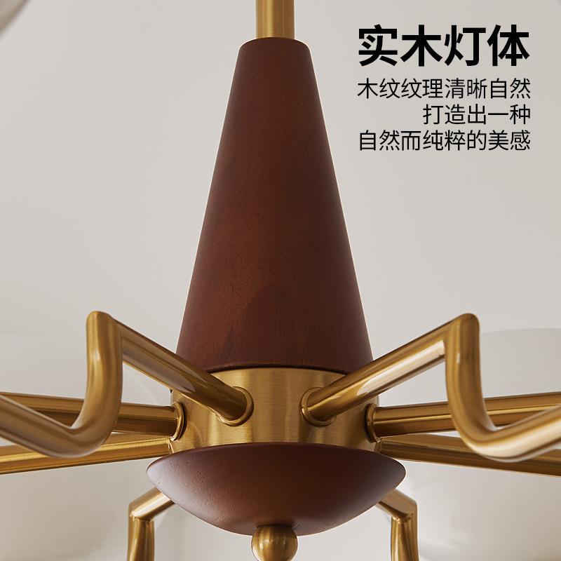 法0式998中古风客厅柿子吊灯2餐25美式灯复古大厅灯厅新中式实木