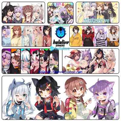 白上吹雪 戌神沁音 猫又小粥 大神澪 Hololive Gamers 锁边鼠标垫