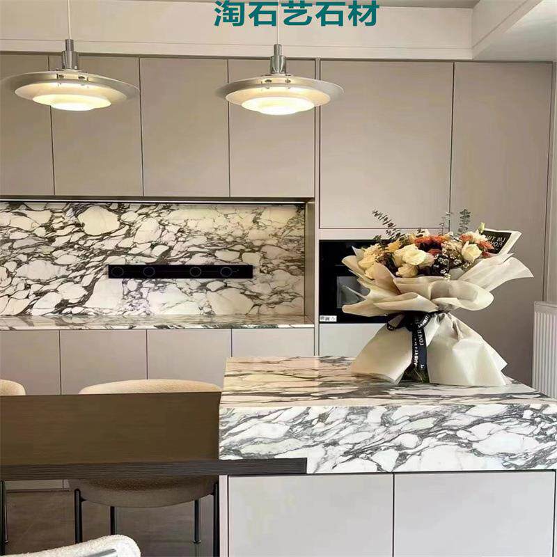 大花白天然大岛理石墙面地踏石爱马QOX灰茶几窗台办面公台台石步