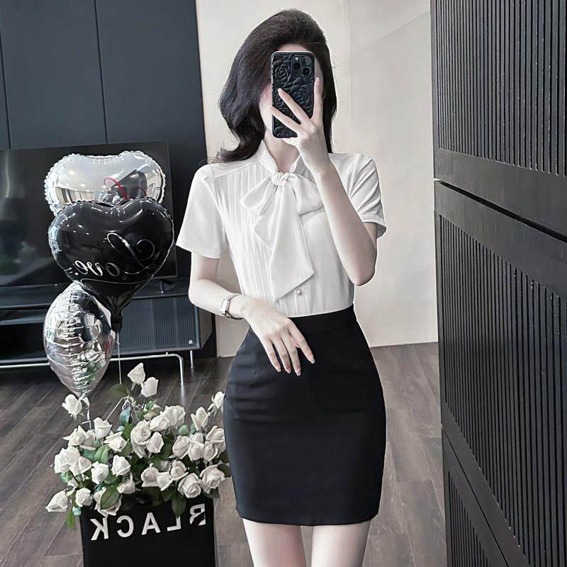 白色衬衫女气质职业工作服2026夏季新款职业套装空姐制服短袖工装