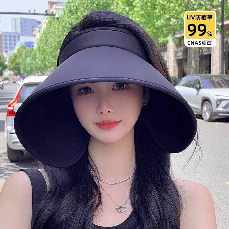 日本环绕式全脸防晒帽女夏季大帽簷空顶遮阳骑车抗UV冰丝太阳