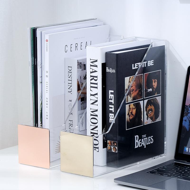 铭强亚克力办公用品可叠加文件栏可叠加文件架桌面收纳文件管理栏