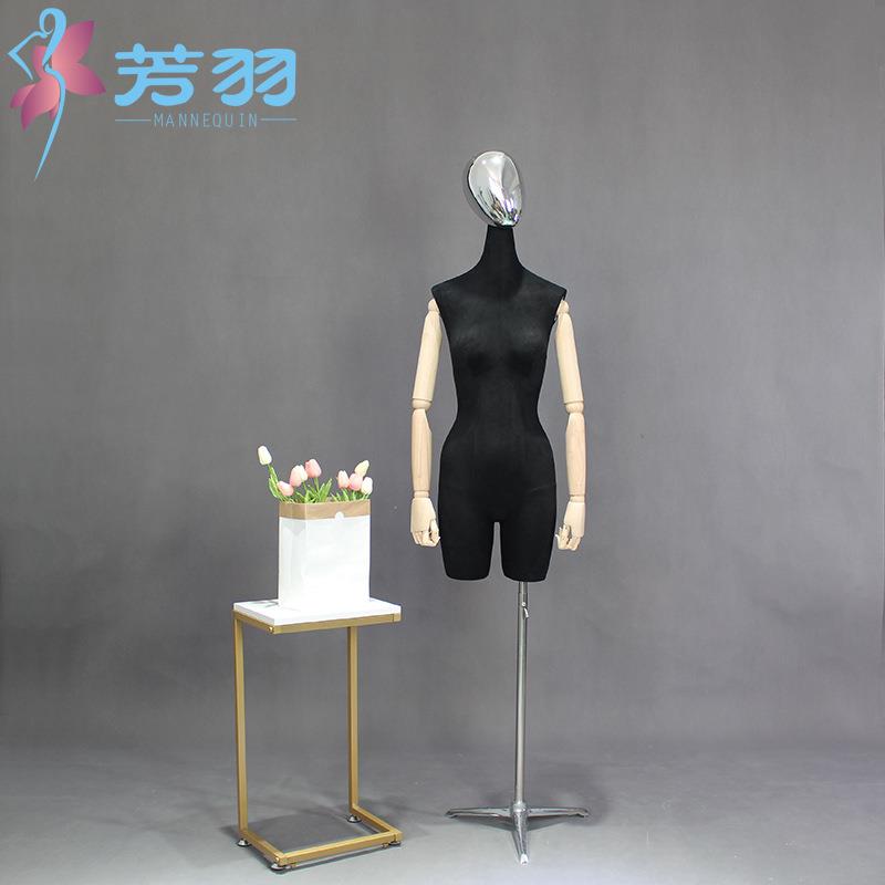 服装店模特道具女全身长脖子电镀头橱窗陈列展示架半身人台假模特