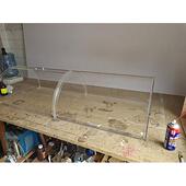 弧形热弯亚克力板可弯曲点餐架玻璃食品透明展示防尘面包罩盖定制