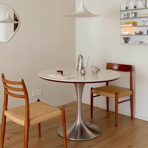 工厂直销中古风岩板餐桌椅组合现代简约家用小户型圆桌餐桌