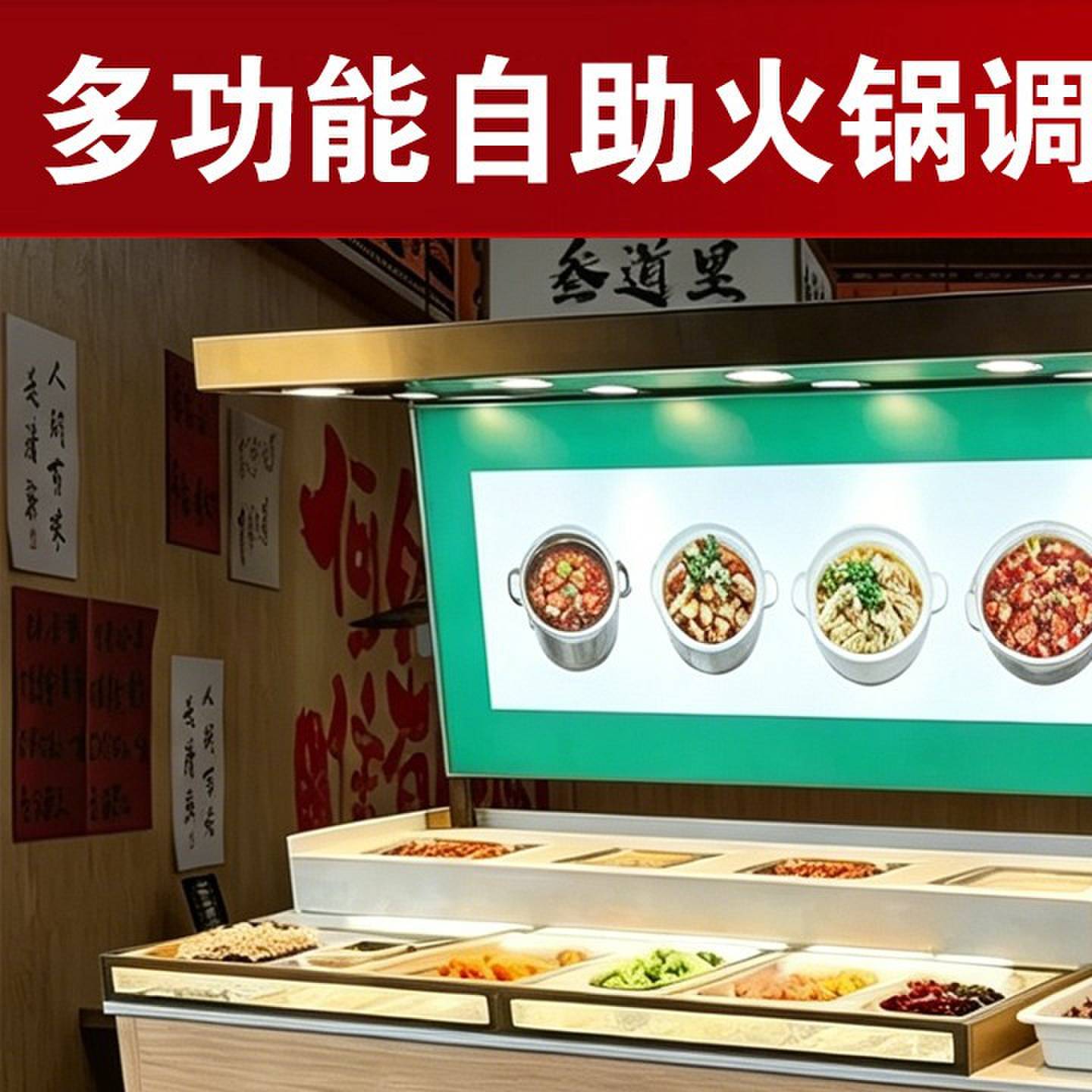 多功能自助火锅调料台商用展示柜厂家直销支持个性