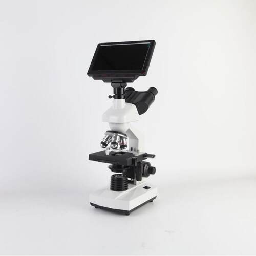 三目TV生物显微镜超清7寸显示屏1600X数码显微镜带手持细菌细胞