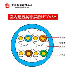 宏安网线 室内超五类 纯铜305米 工程网络布线
