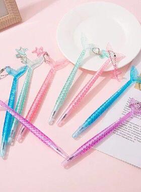 5Pcs Crystal Glitter Mermaid Pendant Neutral Pen Wedding