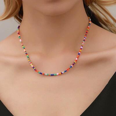 Ethnic Style Fashion Beaded Necklace Colorful Short choker