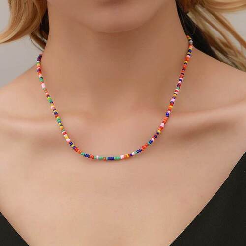 Ethnic Style Fashion Beaded Necklace Colorful Short choker
