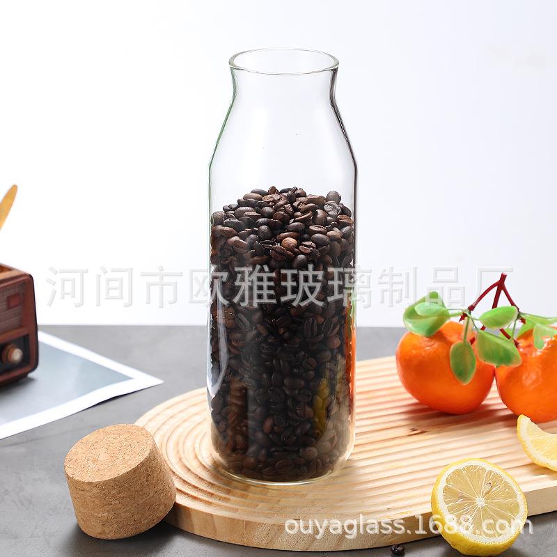 形软木塞透明大号圆耐高硼玻璃瓶热子密封罐带盖爱G-003可储物花