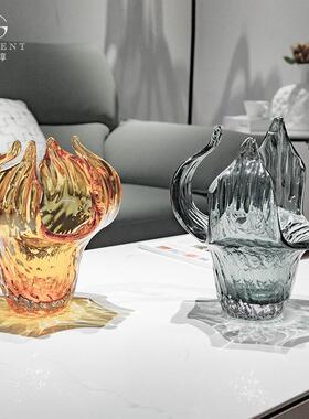 晶淳 简约现代北欧风 灰色琥珀色客厅装饰摆件 书房高档软装饰品