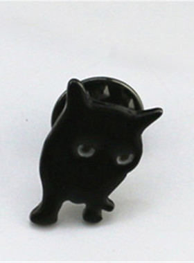 卡通时尚风格黑猫可爱动物领针