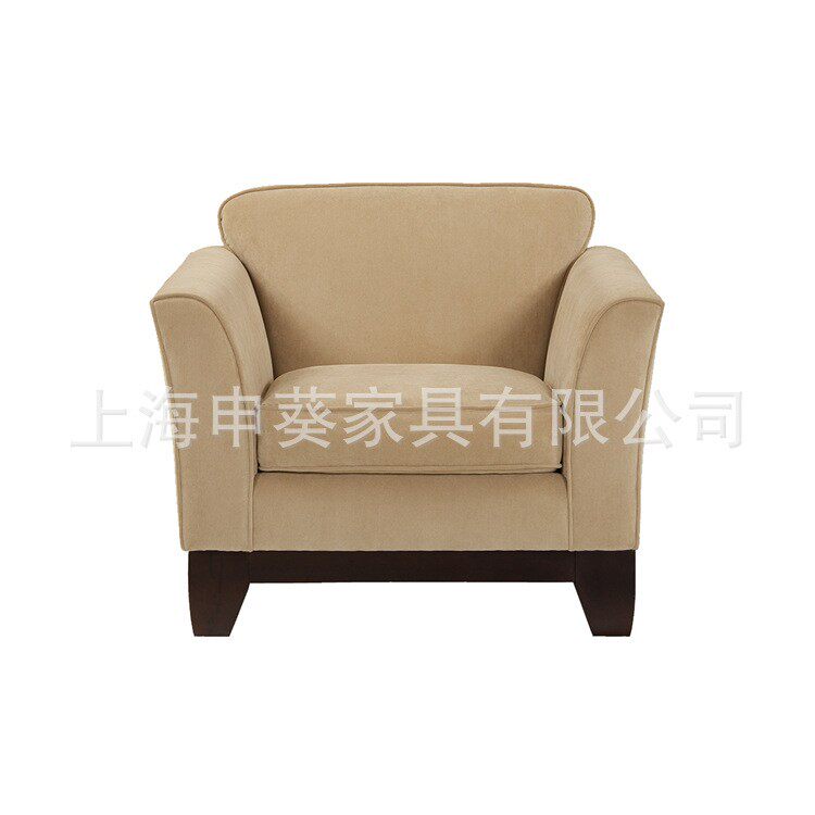 美式布艺沙发实木亚麻布软包休闲椅人沙发别墅会所家具工厂直销