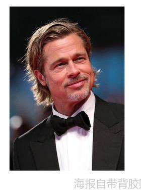 海报贴图 布拉德·皮特brad pitt好莱坞男明星背胶自贴壁纸装饰