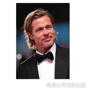 海报贴图 布拉德·皮特brad pitt好莱坞男明星背胶自贴壁纸装饰